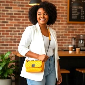 Badgley Mischka Vibrant Yellow Crossbody Bag